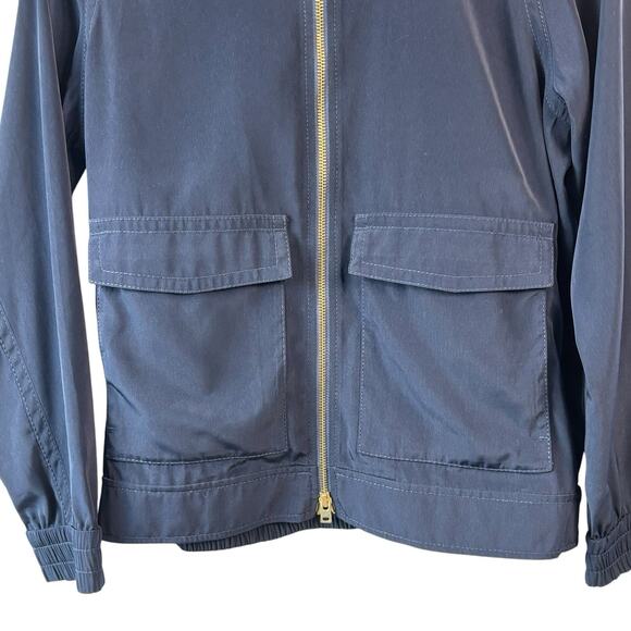 J Crew‎ Womens Jacket XS Blue Bomber Full Zip Quick Dry Business Preppy Gorpcore - Picture 4 of 8